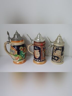 3 West Germany Beer Steins